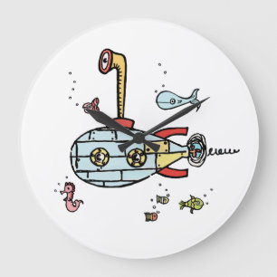 Cute SubMarine Nautisk verksamhet under Vatten-run Stor Klocka