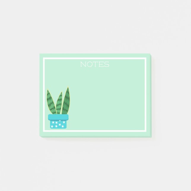 Cute Succulary Snake Plant Post-it Block (Framsida)