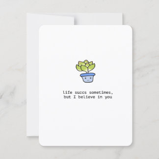 Cute Succulent Sympathy Card Julkort