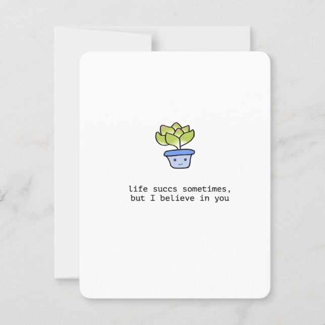 Cute Succulent Sympathy Card Julkort (Framsida)