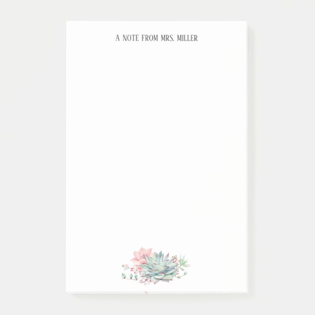 Cute Succulents Personlig Lacher Post-it Block (Framsida)