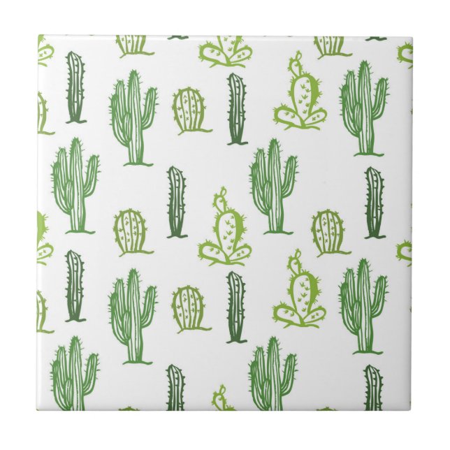 Cute Suckultive Cactus dekorative Tile Kakelplatta (Framsidan)