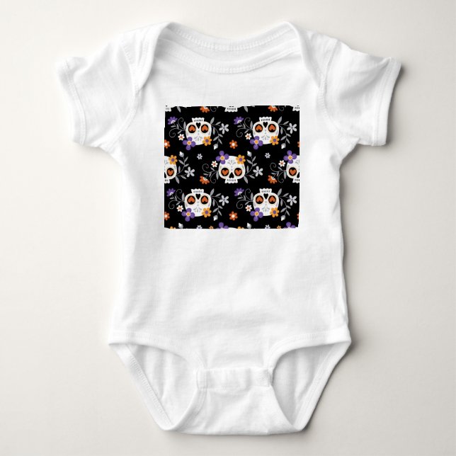 Cute Sugar Döskallar Hand plockade T Shirt (Framsida)