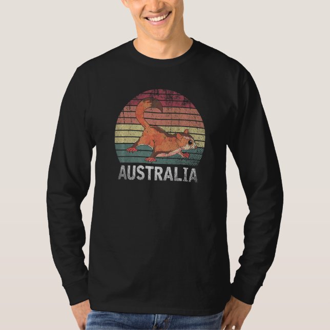 Cute Sugar Glider Aussie Animal Retro Australien T Shirt (Framsida)