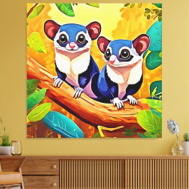 Cute Sugar Gliders Canvastryck