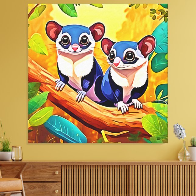 Cute Sugar Gliders Canvastryck (Insitu (Vardagsrum))