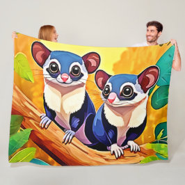 Cute Sugar Gliders Fleecefilt