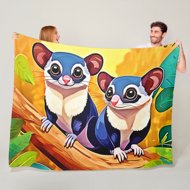 Cute Sugar Gliders Fleecefilt (På plats)