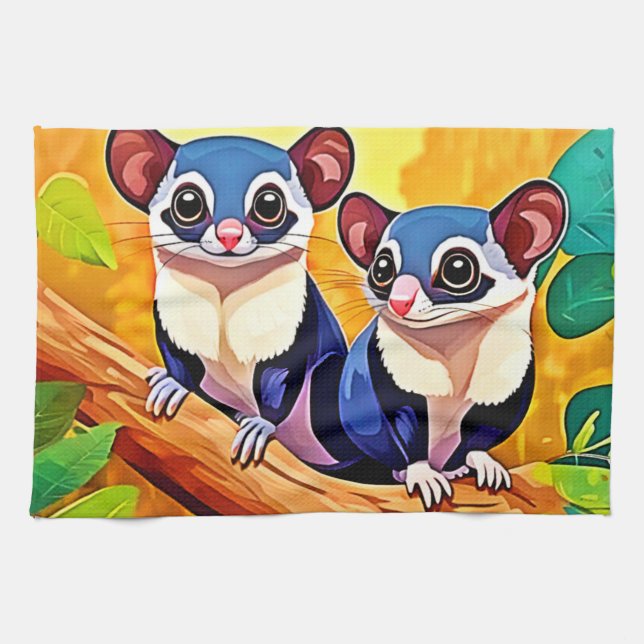 Cute Sugar Gliders Kökshandduk (Horisontell)