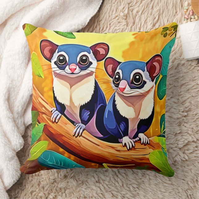 Cute Sugar Gliders Kudde (Filt)