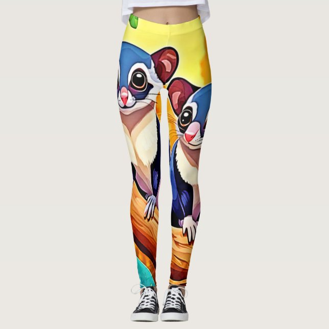 Cute Sugar Gliders Leggings (Framsida)