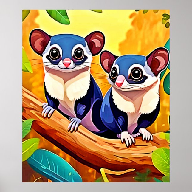Cute Sugar Gliders Poster (Framsidan)