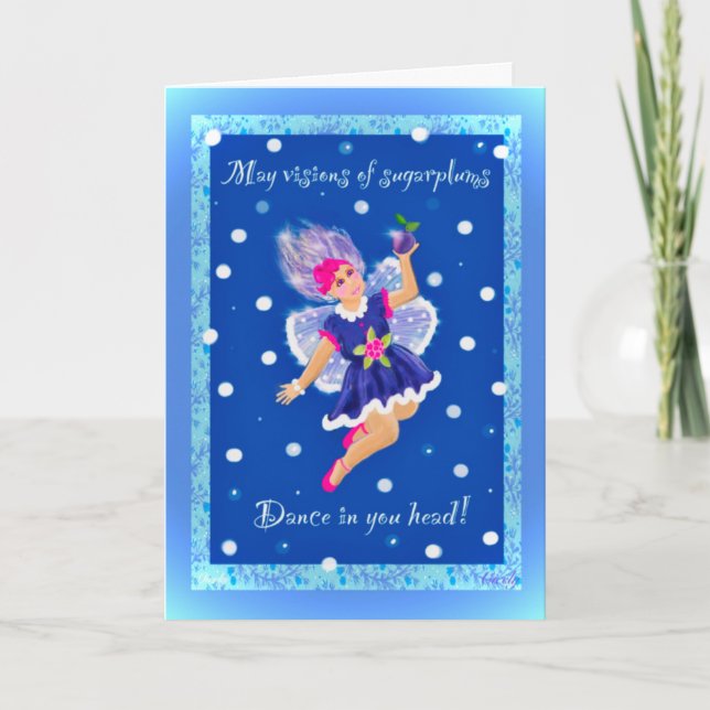 Cute Sugar Plum Fairy Helgkort (Framsida)