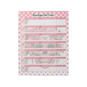 Cute Sugar Skall Blod Socker och måltider Anteckningsblock