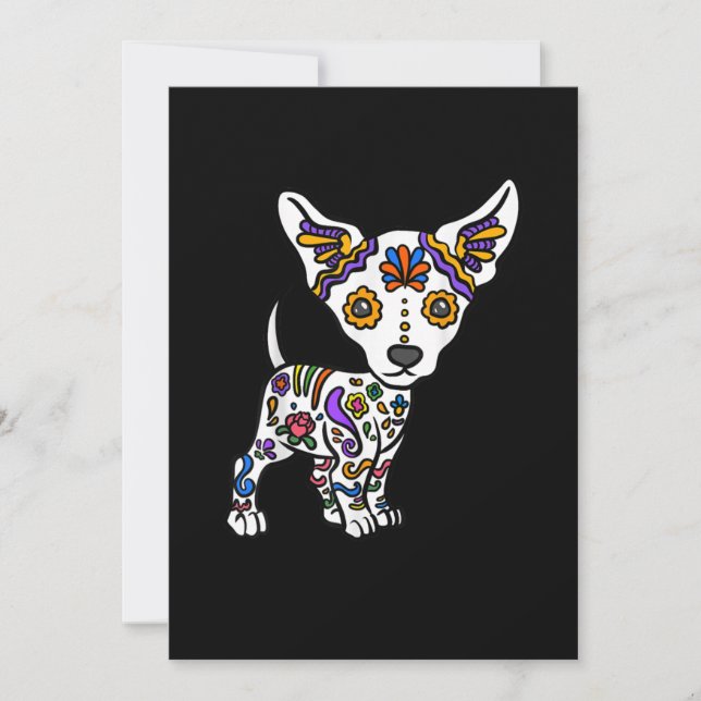Cute Sugar Skull Chihuahua Meddelande (Framsida)