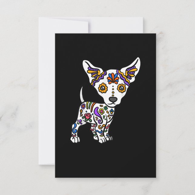 Cute Sugar Skull Chihuahua OSA Kort (Framsida)