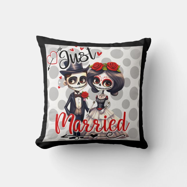Cute Sugar Skull Dekorativ kudde (Framsida)