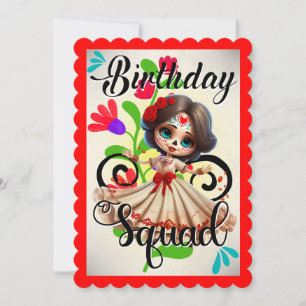 Cute Sugar Skull Födelsedag Tack Kort