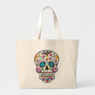 Cute Sugar Skull Lycklig Day of the dead Jumbo Tygkasse