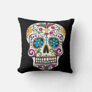 Cute Sugar Skull Lycklig Day of the dead Kudde
