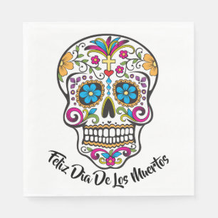 Cute Sugar Skull Lycklig Day of the dead Pappersservett