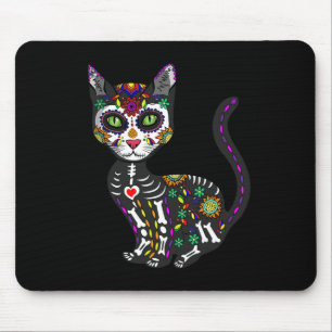 Cute Sugar Skull Mexikansk katt Halloween-dagen på Musmatta
