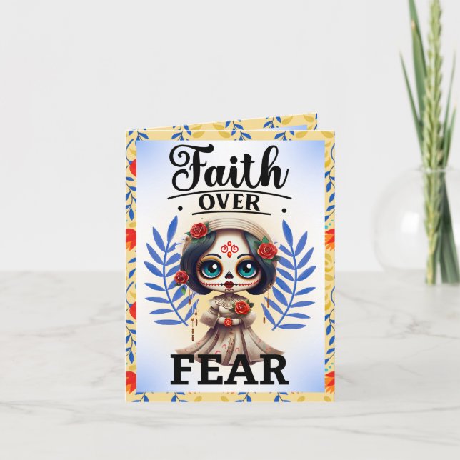 Cute Sugar Skull Tack Kort (Framsida)