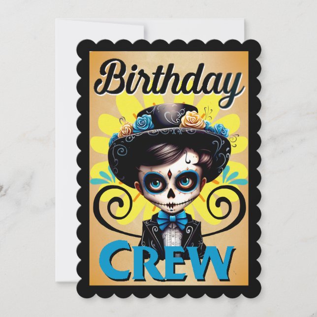 Cute Sugar Skull Tack Kort (Framsida)