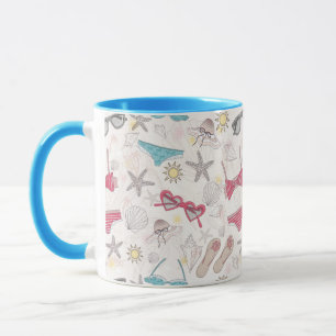 Cute Summer Abstrakt Mönster Mugg