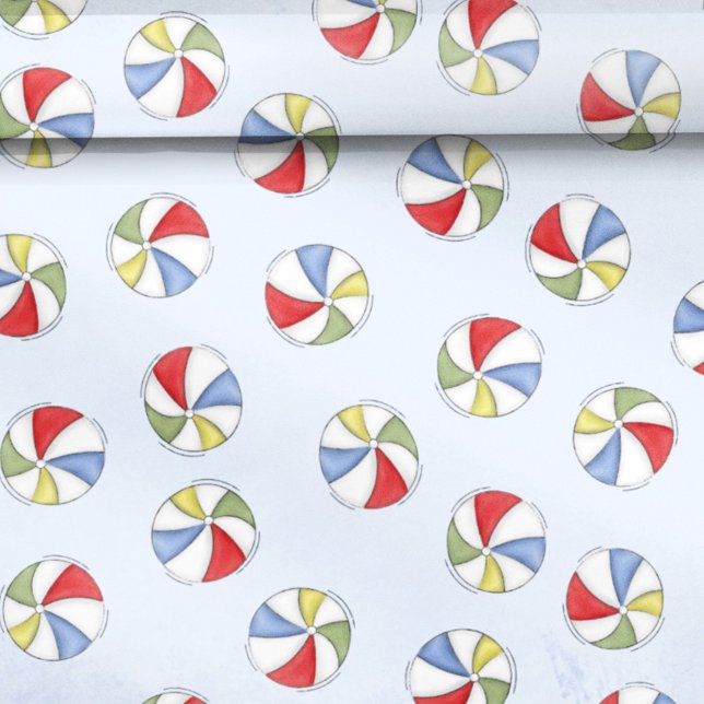 Cute Summer Beach Boll Roligt Mönster Presentpapper (Whimsical Summer Beach Balls Pattern Wrapping Paper.)