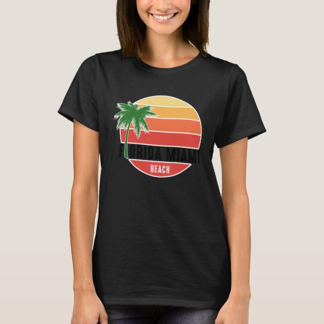 Cute Summer Beach Vacation Tees  Florida Miami Bea T Shirt (Framsida)