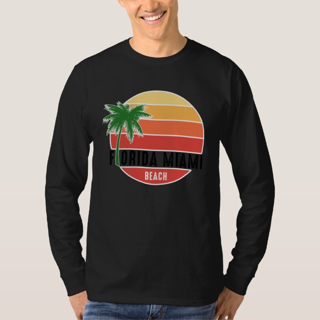 Cute Summer Beach Vacation Tees  Florida Miami Bea T Shirt (Framsida)