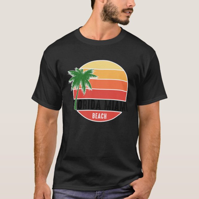 Cute Summer Beach Vacation Tees  Florida Miami Bea T Shirt (Framsida)