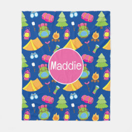 Cute Summer Camp Mönster Fleecefilt