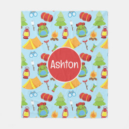 Cute Summer Camp Mönster Fleecefilt