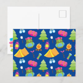 Cute Summer Camp Mönster Vykort