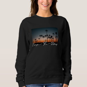 Cute Summer Escape Ordinary Handflatan Träd Sunset T Shirt