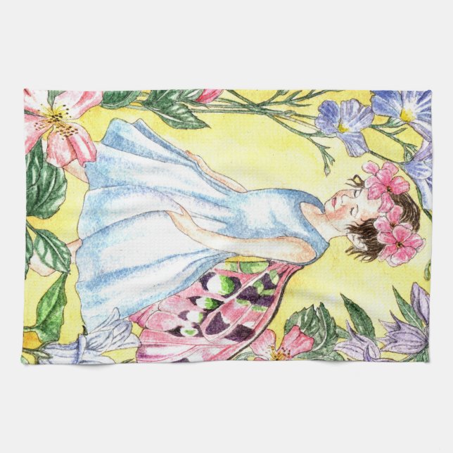 Cute Summer Fairy Kitchen Towel Kökshandduk (Horisontell)