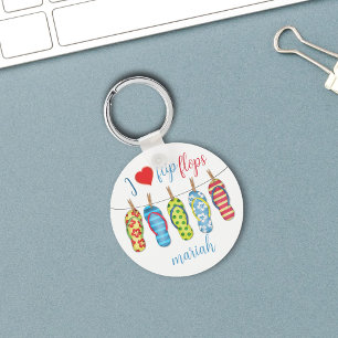 Cute Summer Flinflip flops Anpassningsbar Nyckelring