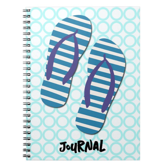 Cute Summer Flinflip flops Art Journal Anteckningsbok (Framsidan)