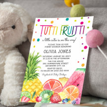 Cute Summer Fruit Tutti Fruitti Baby Shower