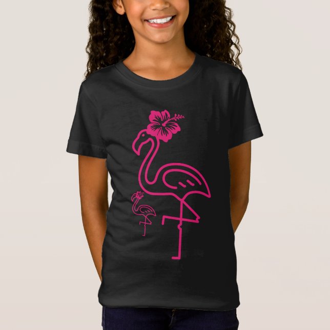 Cute Summer Girly Flamingo T Shirt (Framsida)