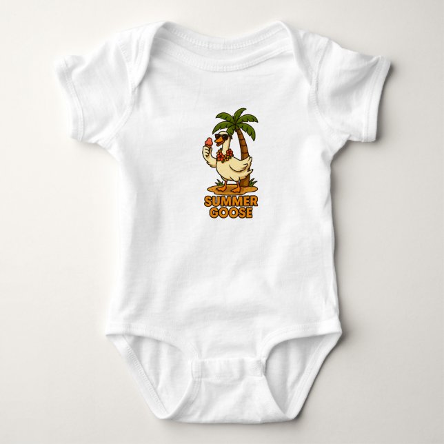 Cute Summer Goose Baby Bodykostym T Shirt (Framsida)