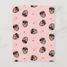 Cute Summer Hund med solglasögon Mönster Vykort