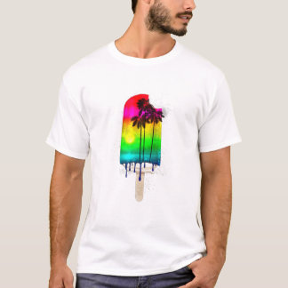 Cute Summer Ice Cream Beach Handflatan T Shirt