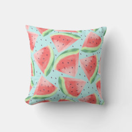 Cute Summer Kawaii Watercolor Watermelon Kudde