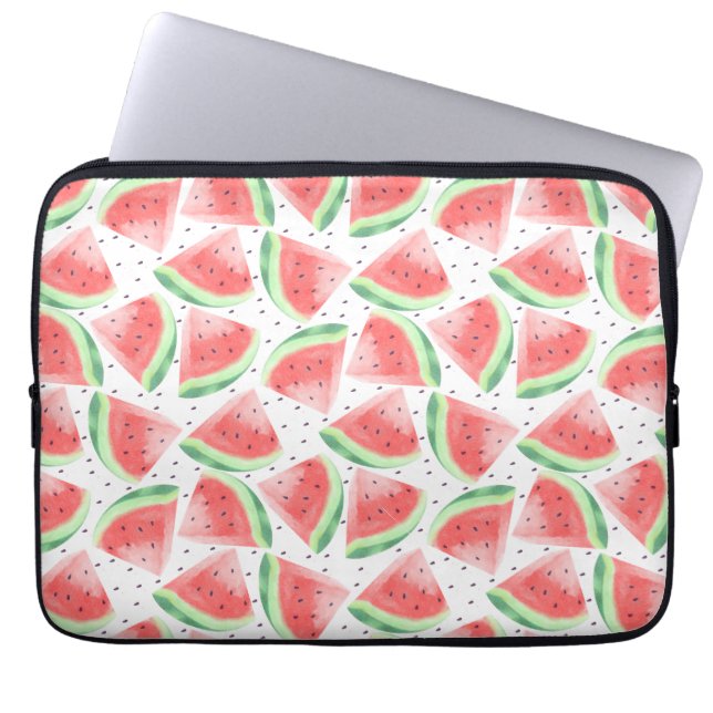 Cute Summer Kawaii Watercolor Watermelon Laptop Fodral (Framsidan)