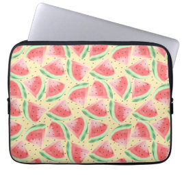 Cute Summer Kawaii Watercolor Watermelon Laptop Fodral