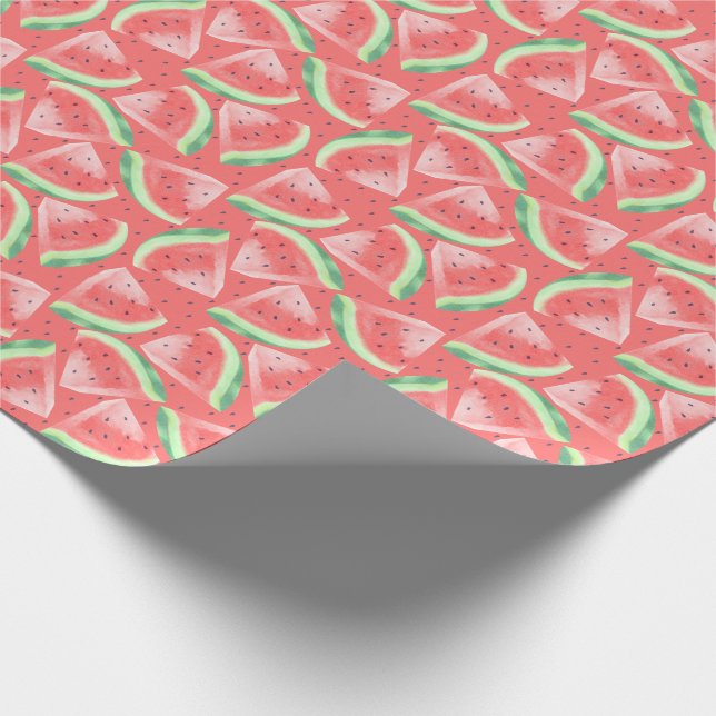 Cute Summer Kawaii Watercolor Watermelon Presentpapper (Hörn)