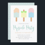 Cute Summer Pastel Popsicle Party Kids Birdday Inbjudningar<br><div class="desc">Inget bättre för barn sommarfödelsedagsfirande än folkgrupper. De här söta inbjudningarna har tre kretsar, den första med lite biter av, den andra smälte och den tredje orörd, allt i pastel färger. Med ett roligt-skript visas"Popsicle Party" i ett färgblått färg. Ett trendig sans-serif-typografi visningar party och namn. Återgår till pastellbakgrund med...</div>